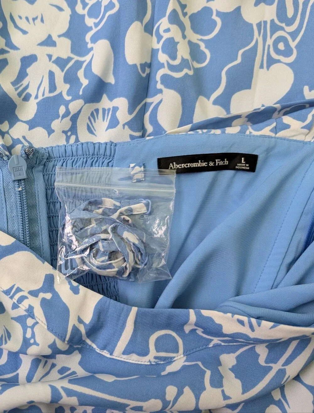Abercrombie & Fitch Light Blue and White Floral Maxi Dress